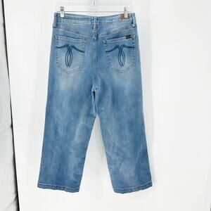 Seven light wash high waisted wide leg cropped jeans casual versatile sz 14